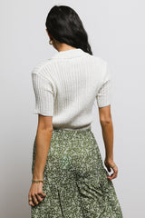 Millie Knit Sweater Top In Off White - Final Sale