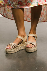 Kehlani Platform Sandals In Natural - Final Sale