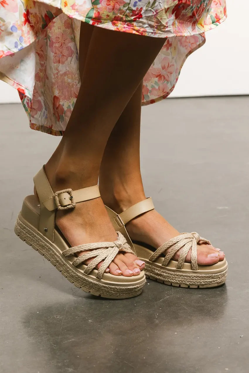 Kehlani Platform Sandals in Natural - FINAL SALE