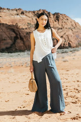 Amaya Wide Leg Pants In Slate - Final Sale