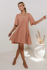 Slow It Down Mini Dress In Terracotta - Final Sale