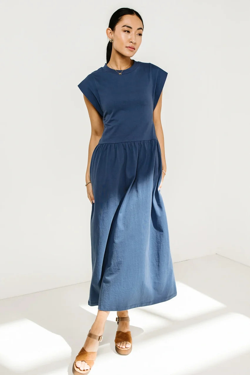 Louie Midi Dress in Indigo - FINAL SALE