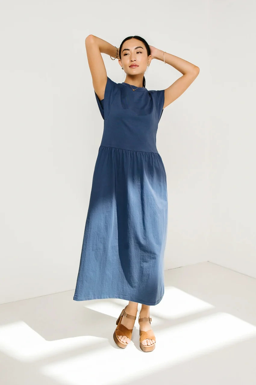 Louie Midi Dress In Indigo - Final Sale