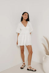 Little Runaway Mini Dress In White - Final Sale