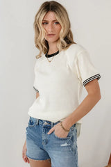 Lacy Waffle Tee - Final Sale