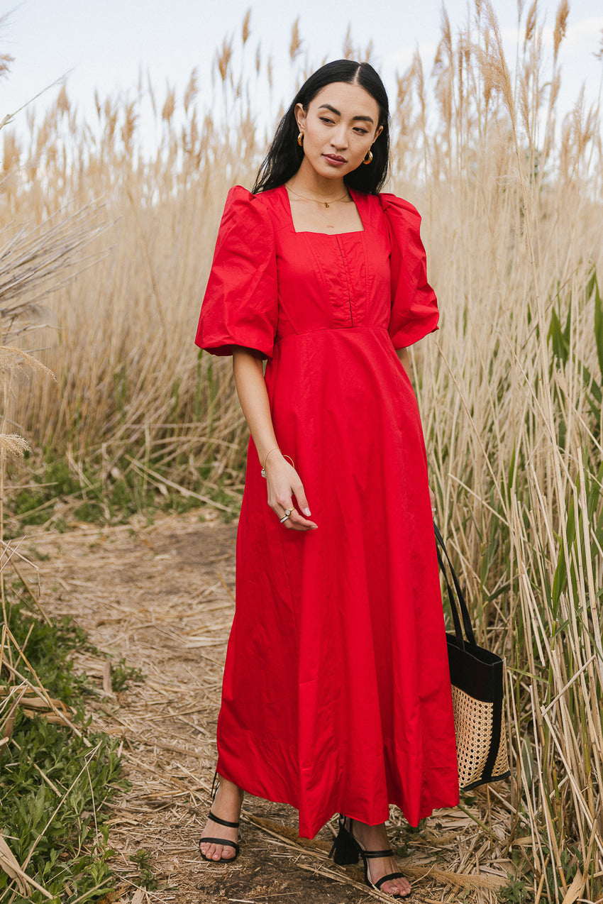 Cassia Corset Dress In Red - Final Sale