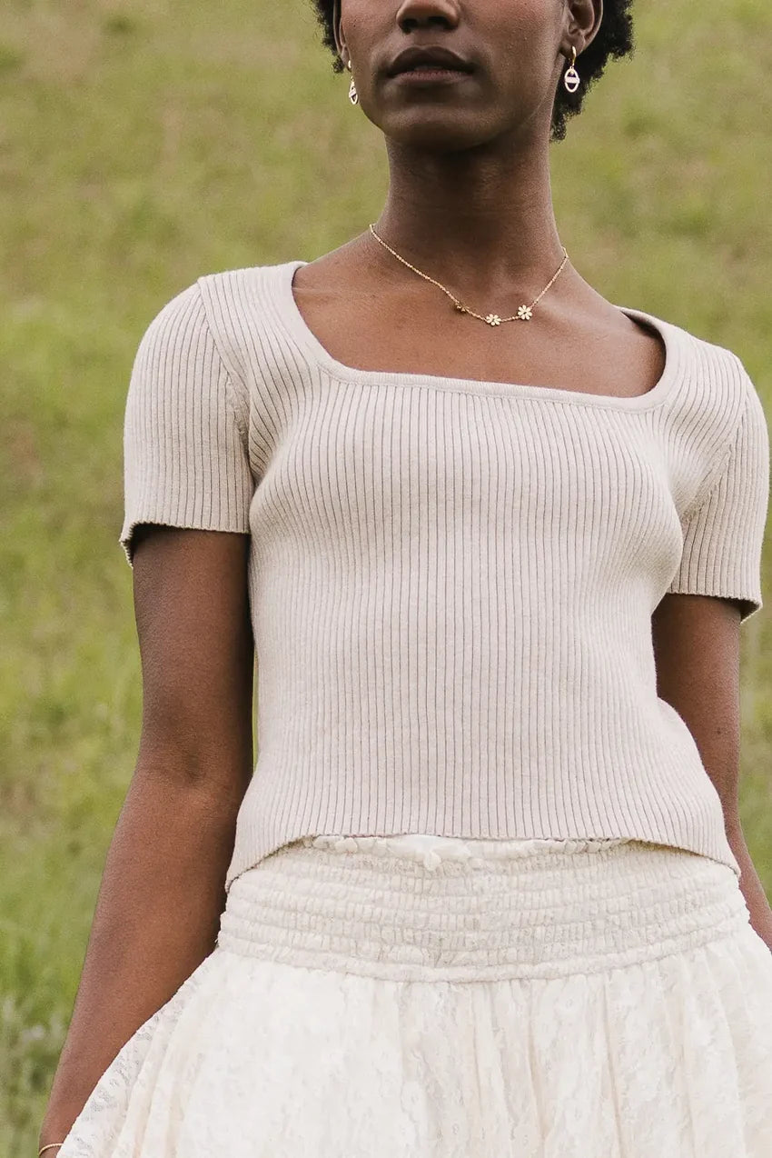 Cosette Top in Oatmeal - FINAL SALE