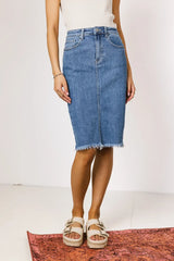 Frida Denim Midi Skirt - Final Sale