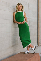 Xavia Knit Maxi Dress in Green - FINAL SALE