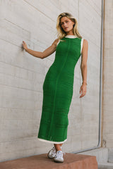 Xavia Knit Maxi Dress In Green - Final Sale