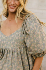 Salem Floral Mini Dress In Olive
