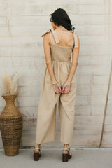 Kaia Crocheted Jumpsuit In Latte - Final Sale