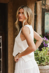 Bailey Sweater Vest In Ivory - Final Sale