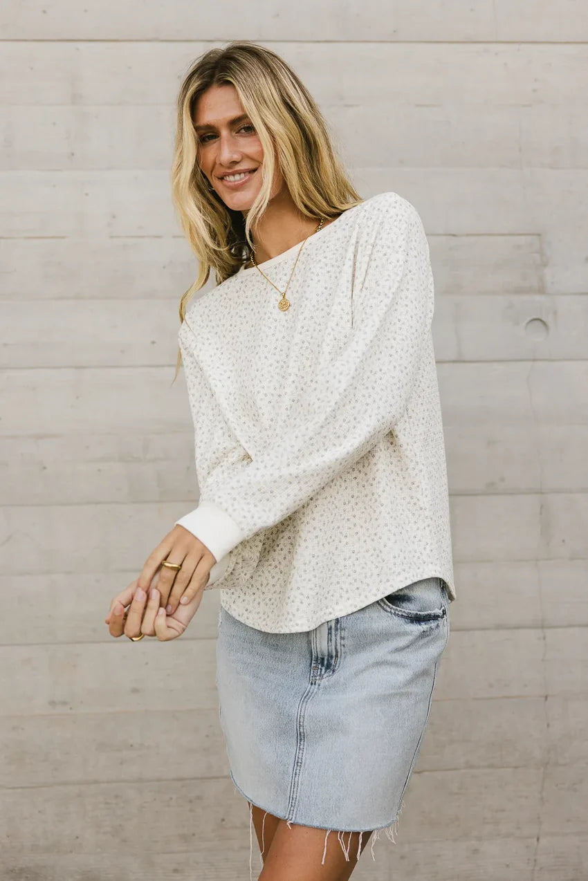 Margot Floral Waffle Tee - Final Sale