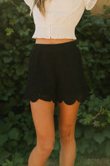 Ketsy Crocheted Shorts In Black - Final Sale