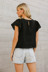 Myra Embroidered Blouse In Black - Final Sale