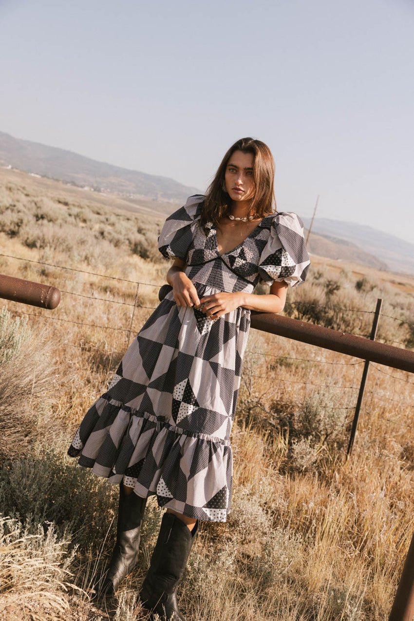 Brielle Patchwork Midi Dress - Final Sale