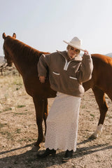 Nora Fleece Pullover In Brown - Final Sale