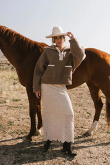 Nora Fleece Pullover In Brown - Final Sale