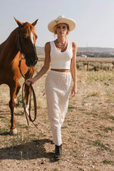 Nanet Crocheted Maxi Skirt In Natural - Final Sale