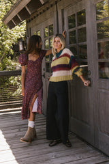 Tennyson Striped Sweater In Green - Final Sale