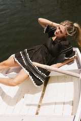 Etzi Ric Rac Dress In Black - Final Sale