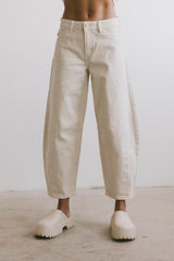 Lex Barrel Jeans in Ivory - FINAL SALE