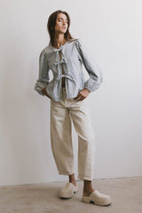 Lex Barrel Jeans In Ivory - Final Sale