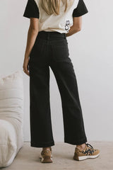 Leila Wide Leg Jeans In Black