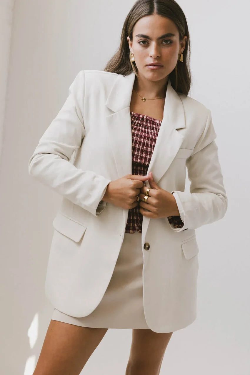 Crystal Blazer In Cream - Final Sale