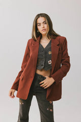 Crystal Blazer In Brick - Final Sale