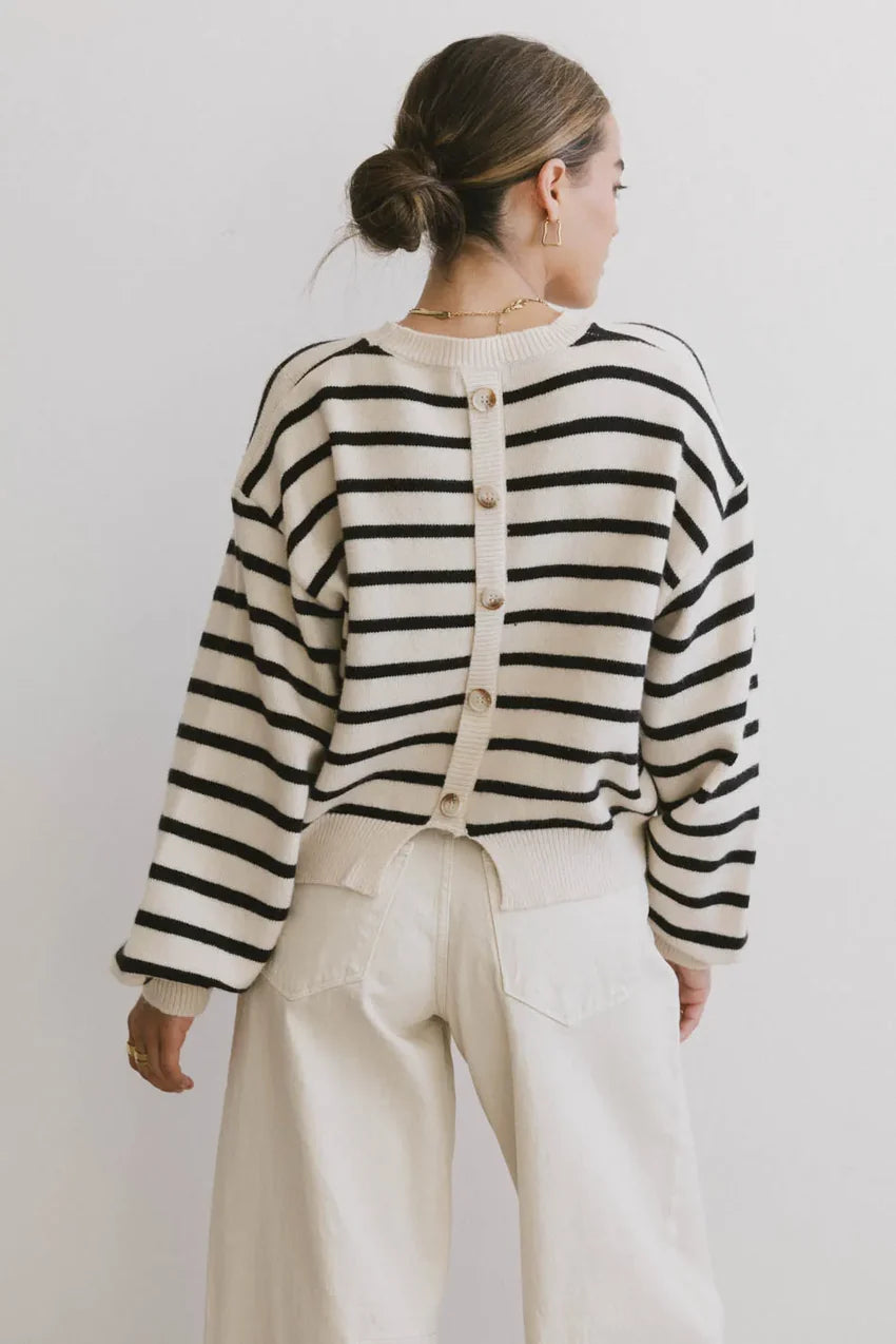 Roelle Striped Sweater in Black - FINAL SALE