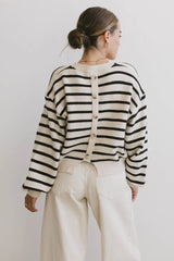 Roelle Striped Sweater in Black - FINAL SALE