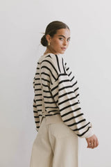 Roelle Striped Sweater In Black - Final Sale