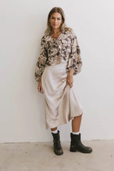 Isa Floral Blouse In Brown - Final Sale