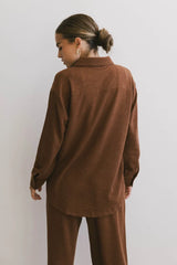 Etta Button Up In Terracotta - Final Sale
