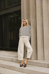 Roelle Striped Sweater In Black - Final Sale
