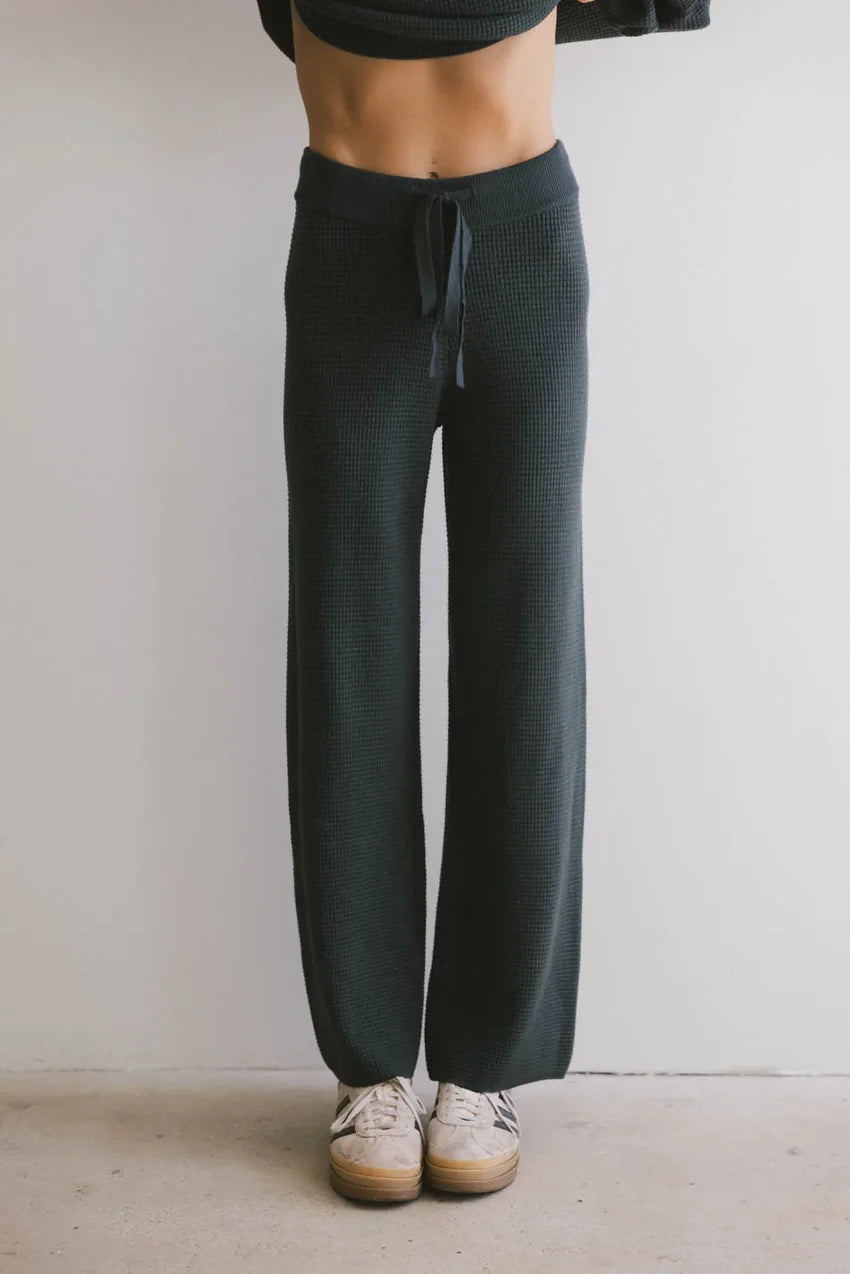 Jesse Waffle Knit Pants In Navy - Final Sale