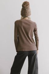 Erin Striped Top In Brown - Final Sale