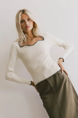 Hazel Ribbed Sweater in Cream - FINAL SALE