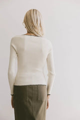 Hazel Ribbed Sweater In Cream - Final Sale