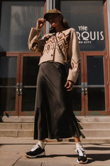 Preston Satin Skirt In Black - Final Sale
