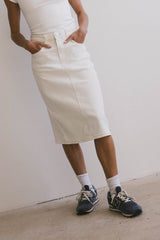 Jordan Denim Skirt In Cream - Final Sale