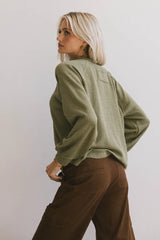 Kami Henley Top In Olive - Final Sale