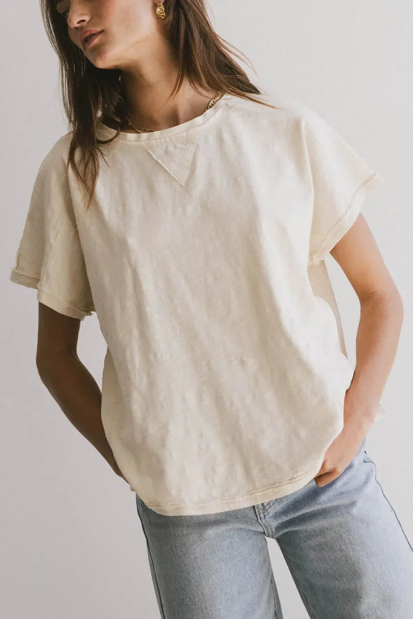 Indy Contrast Top in Cream - FINAL SALE