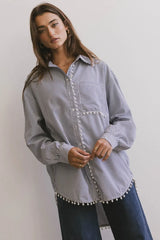 Allison Pearl Button Up - Final Sale