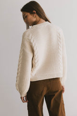 Zaidee Knit Sweater In Beige - Final Sale