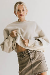 Reversible Sherpa Sweatshirt In Cream - Final Sale