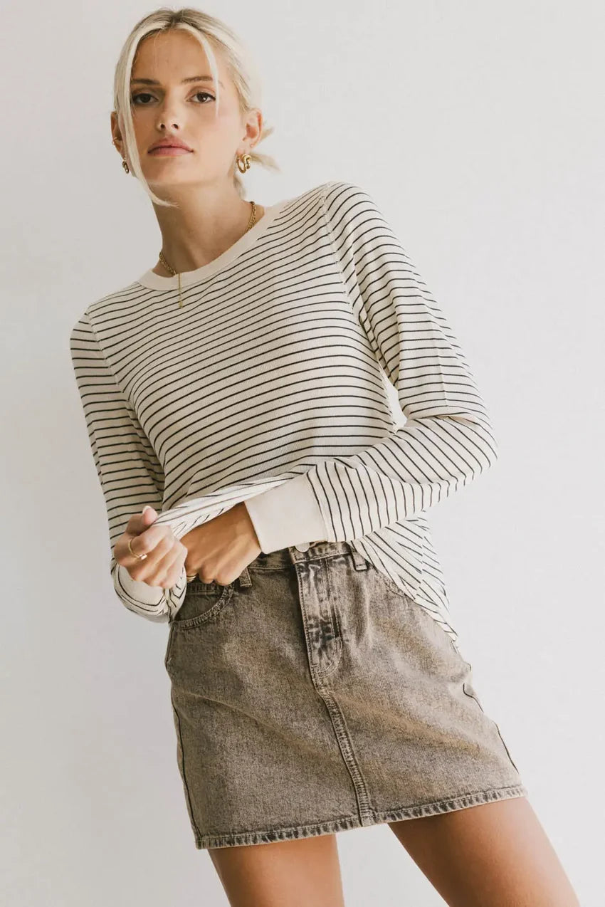 Kamari Striped Top in Black - FINAL SALE