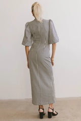Alex Gingham Dress In Black - Final Sale